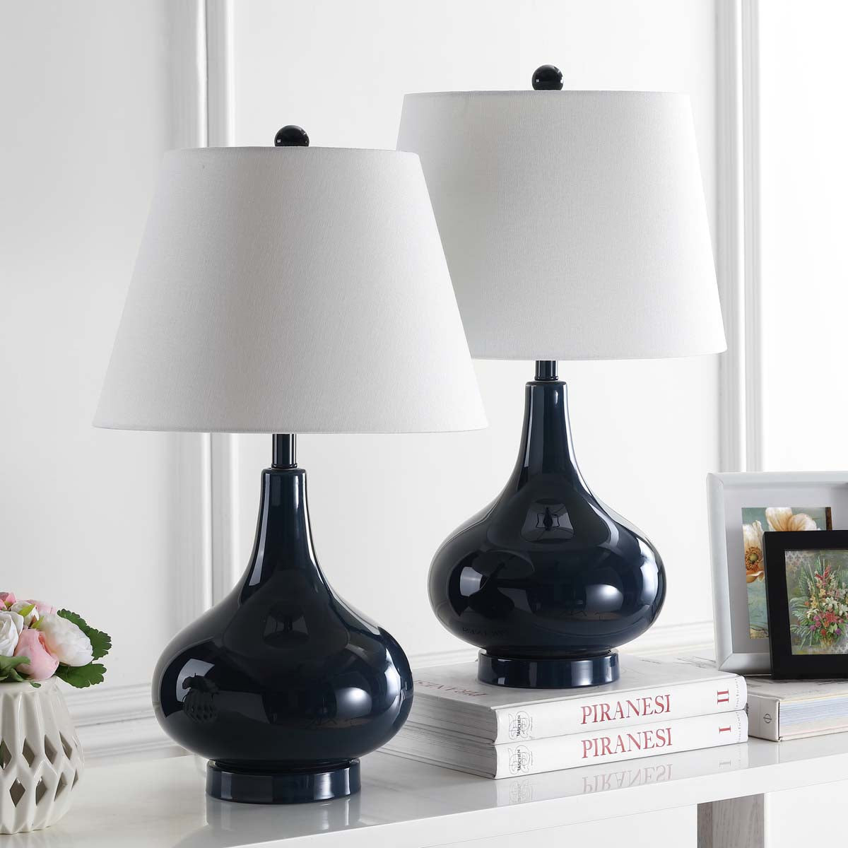 Amy 24 Inch H Gourd Glass Lamp (Set of 2) | Safavieh - LIT4087