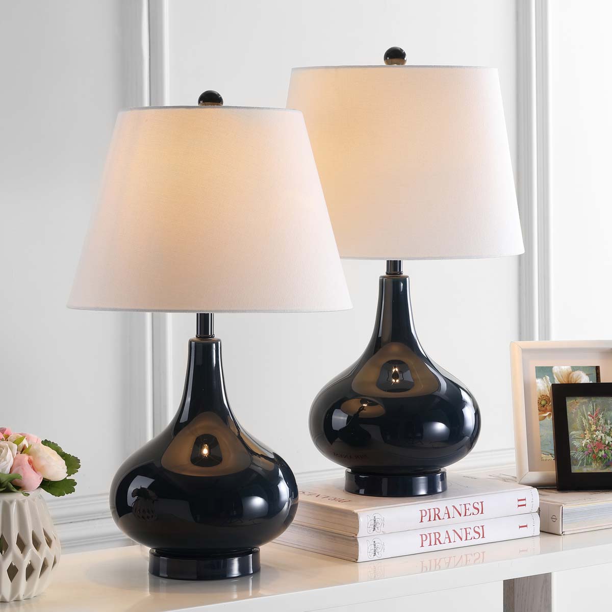 Amy 24 Inch H Gourd Glass Lamp (Set of 2) | Safavieh - LIT4087