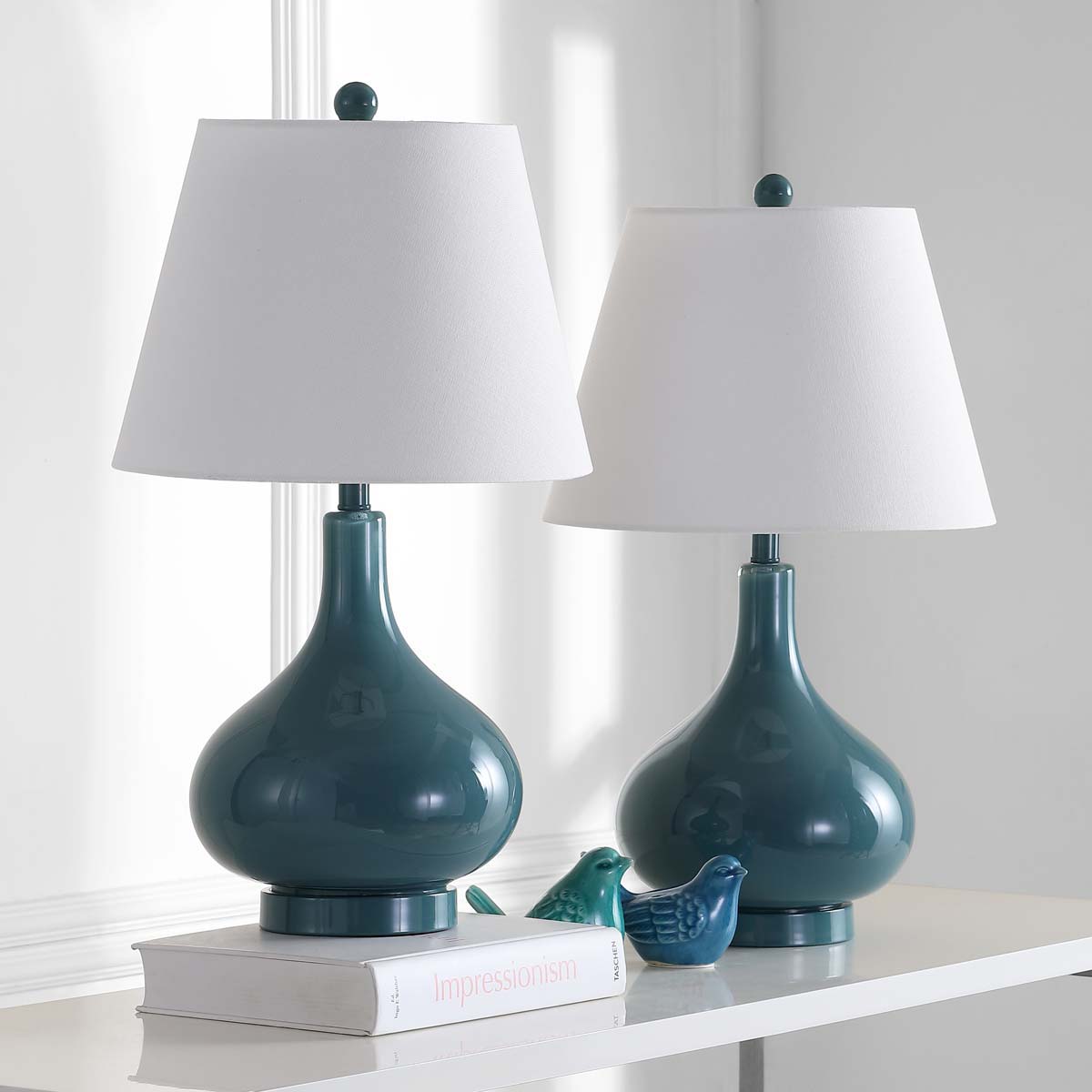 Amy 24 Inch H Gourd Glass Lamp (Set of 2) | Safavieh - LIT4087