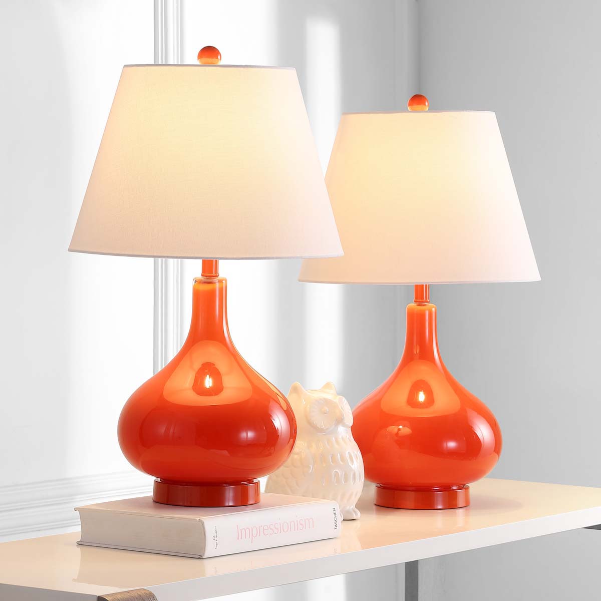 Amy 24 Inch H Gourd Glass Lamp (Set of 2) | Safavieh - LIT4087
