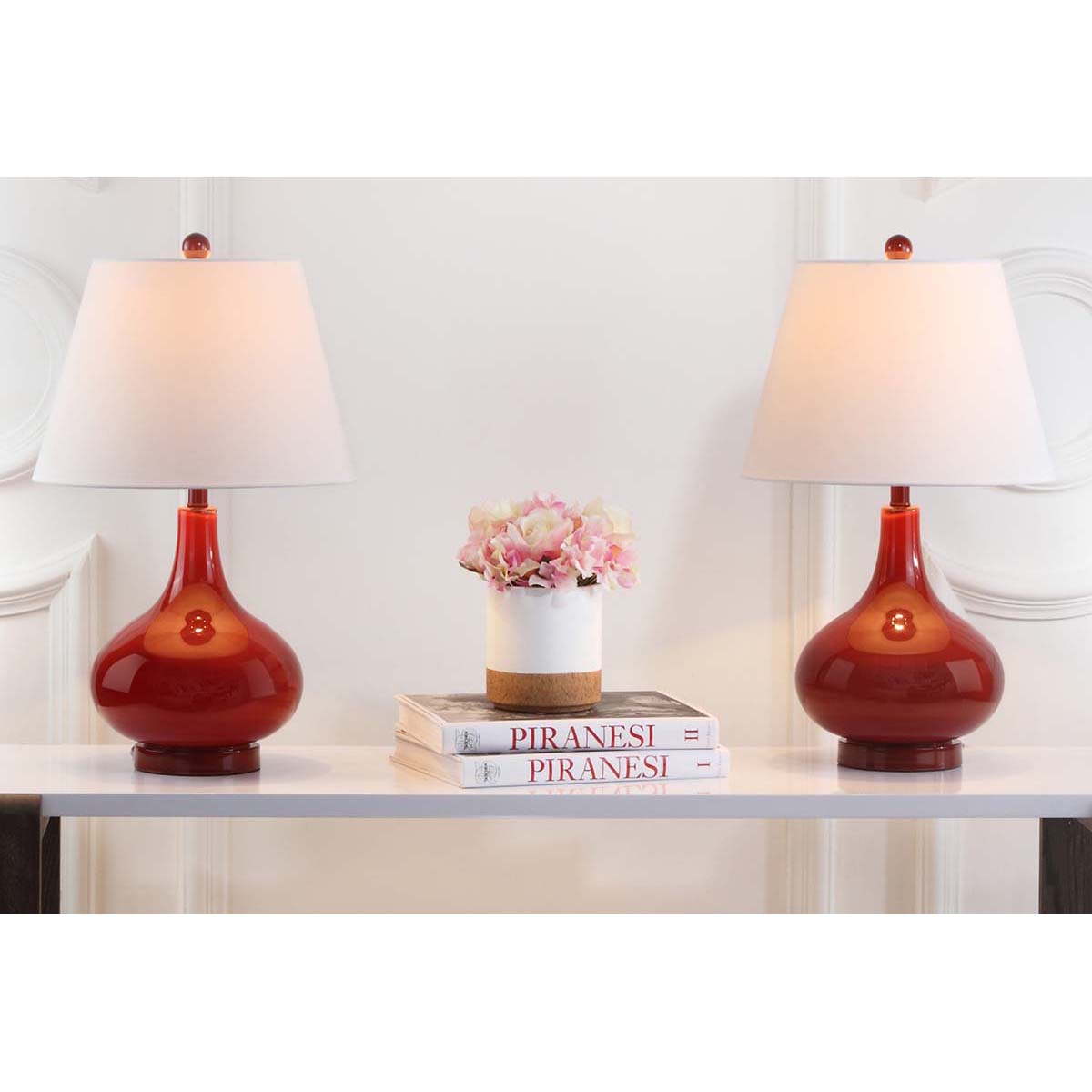 Amy 24 Inch H Gourd Glass Lamp (Set of 2) | Safavieh - LIT4087