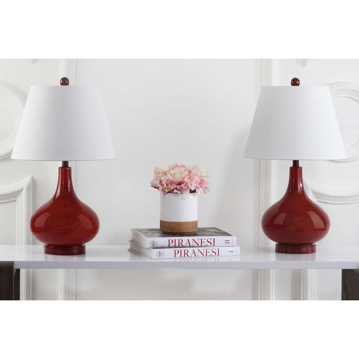 Amy 24 Inch H Gourd Glass Lamp (Set of 2) | Safavieh - LIT4087