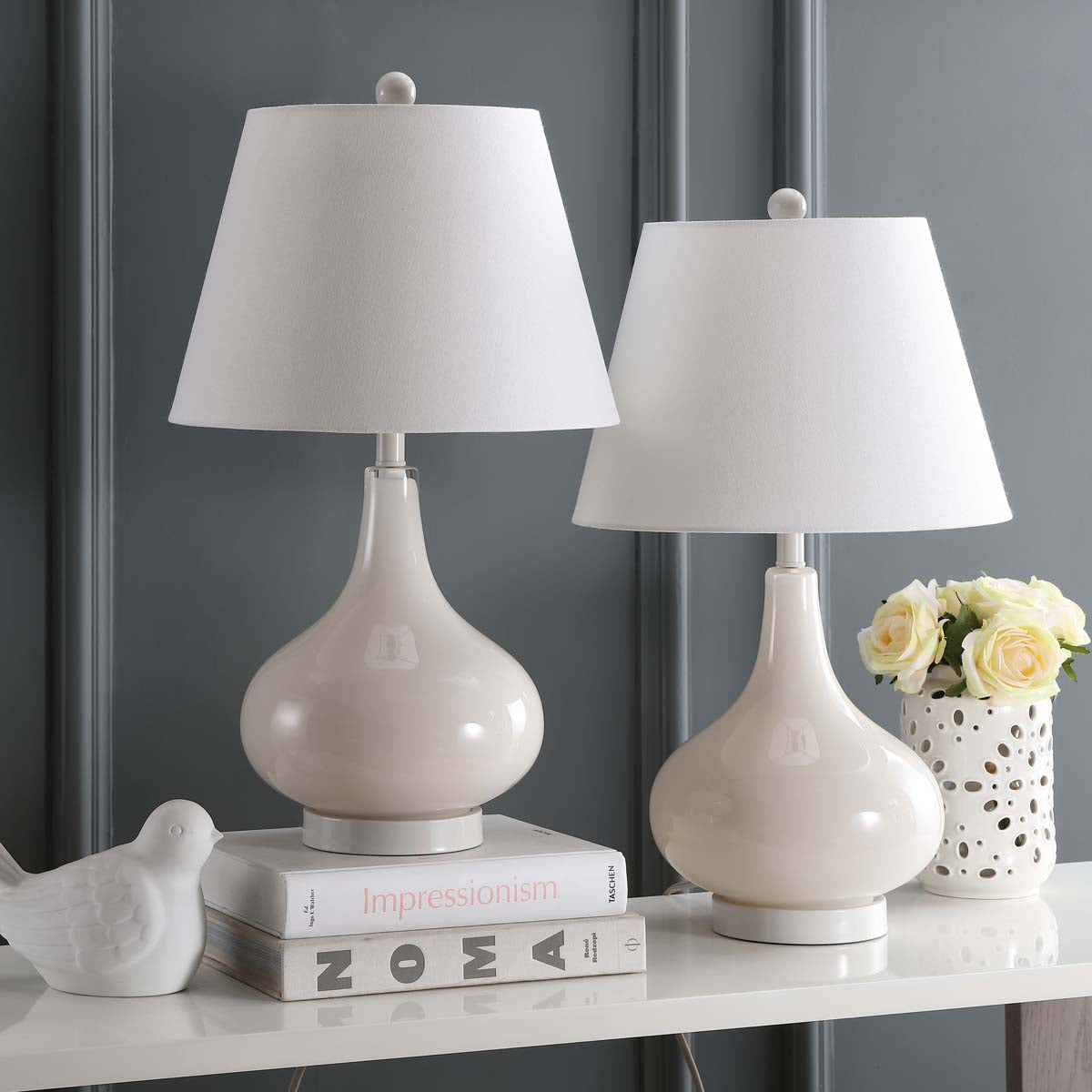 Amy 24 Inch H Gourd Glass Lamp (Set of 2) | Safavieh - LIT4087