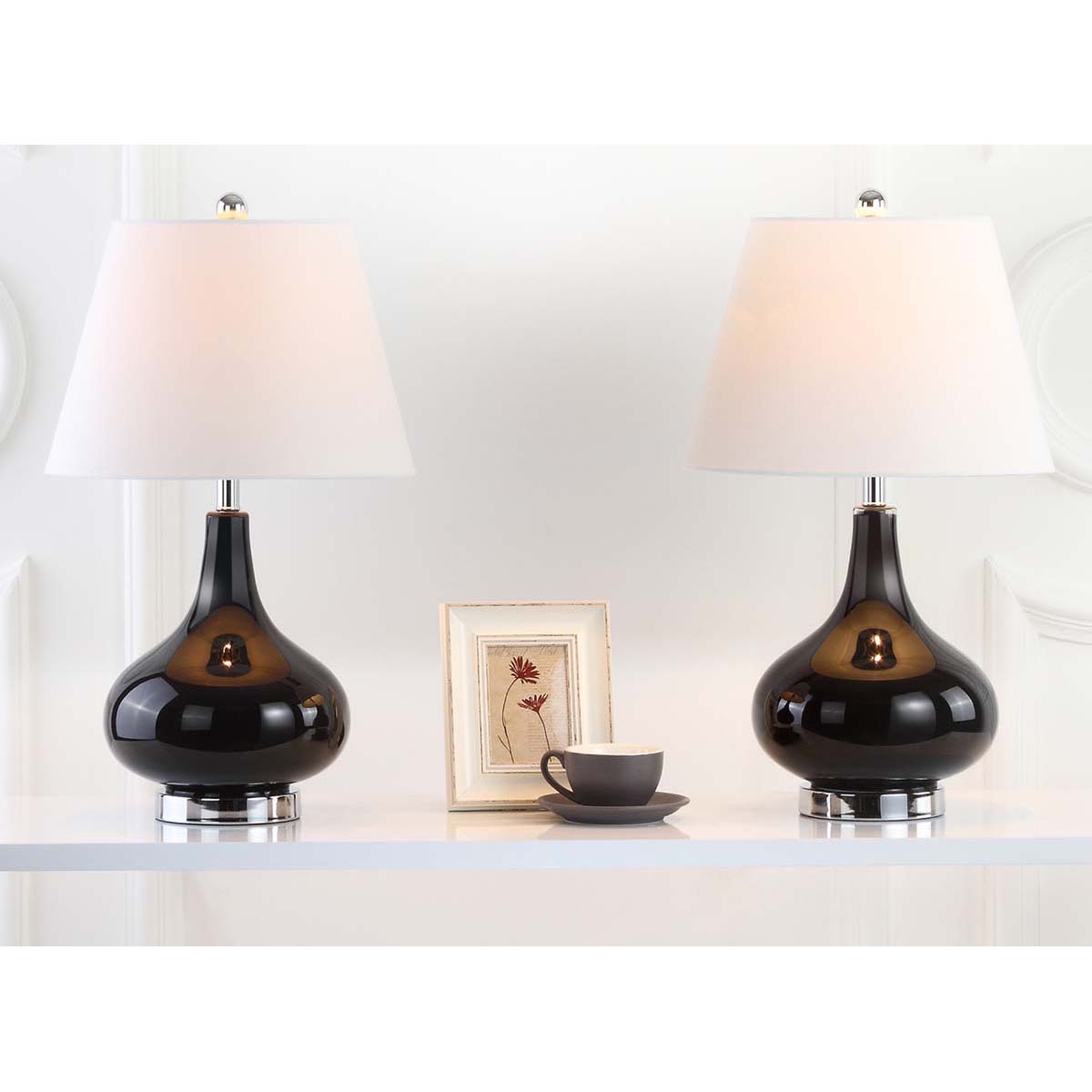 Amy 24 Inch H Gourd Glass Lamp (Set of 2) | Safavieh - LIT4087