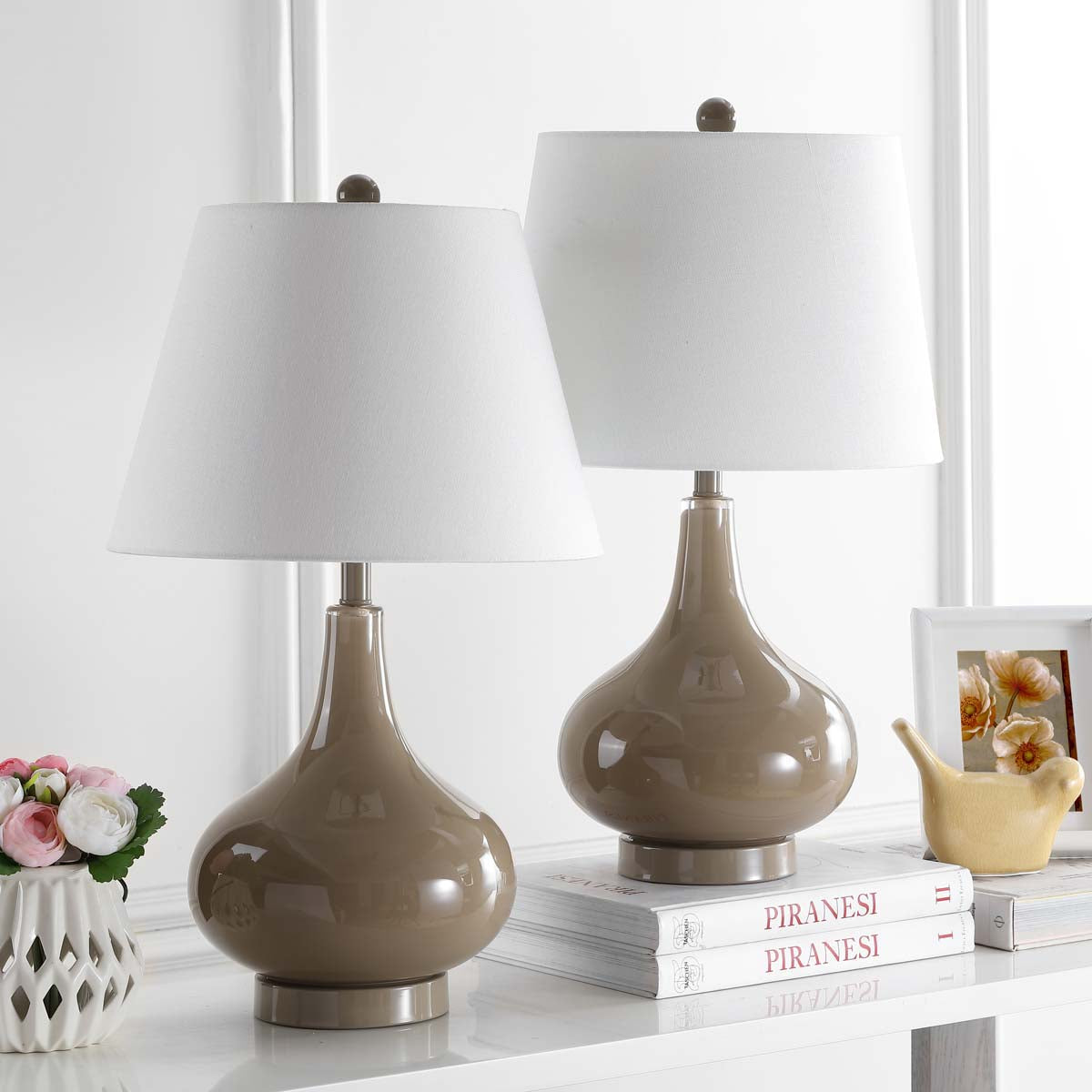 Amy 24 Inch H Gourd Glass Lamp (Set of 2) | Safavieh - LIT4087