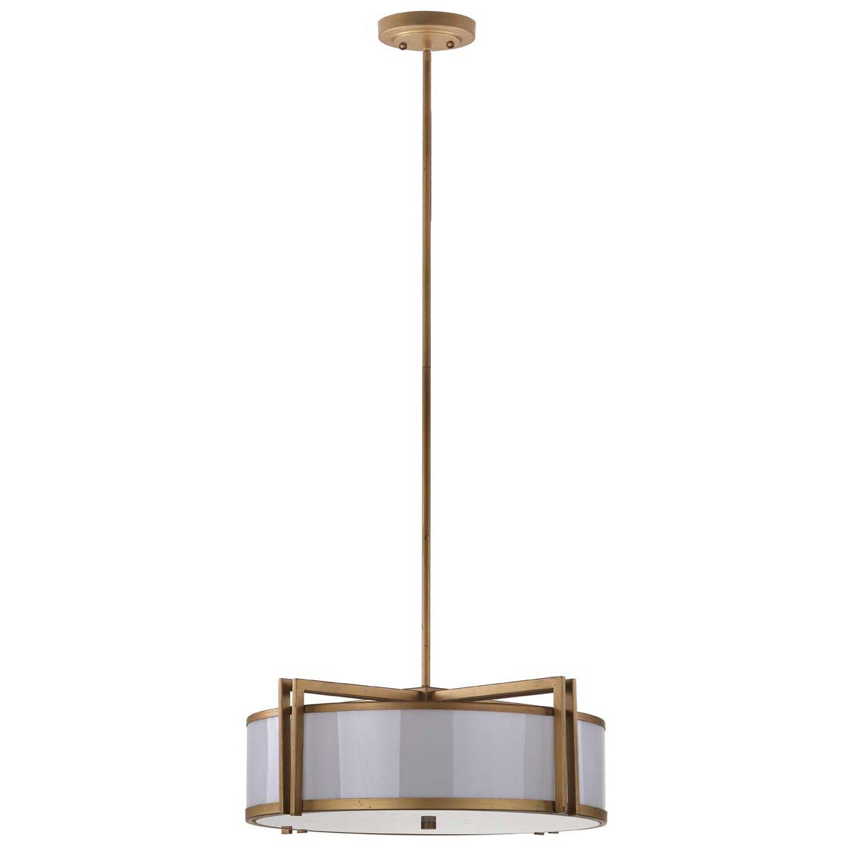 Dark Grey 5 Light Antique Gold 21 Inch Dia Drum Adjustable Pendant Light | Safavieh - LIT4185