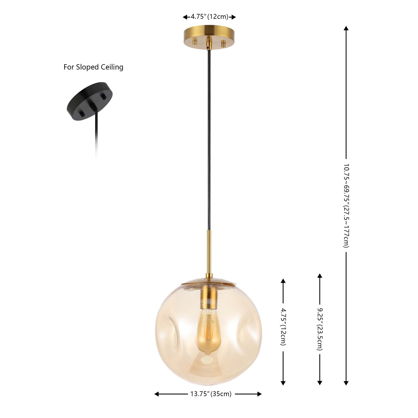Cyril 10 Inch Pendant | Safavieh - PND4145