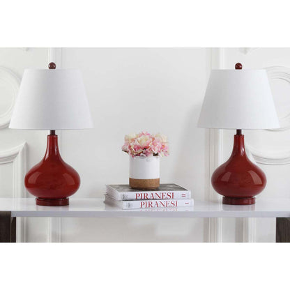 Amy 24 Inch H Gourd Glass Lamp (Set of 2) | Safavieh - LIT4087