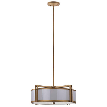 Dark Grey 5 Light Antique Gold 21 Inch Dia Drum Adjustable Pendant Light | Safavieh - LIT4185