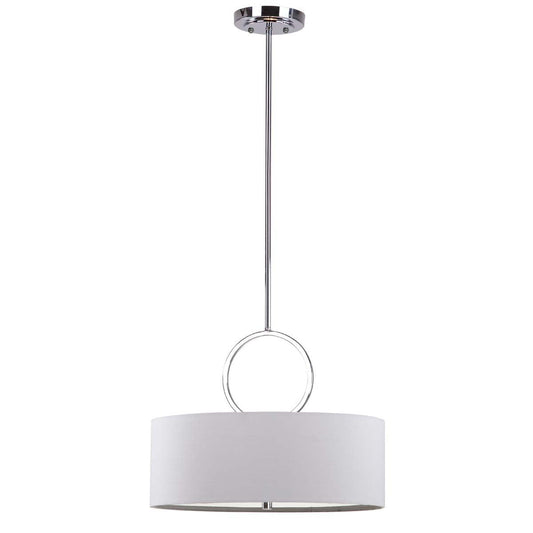 Debonair 3 Light Chrome Ring 18 Inch Dia Drum Adjustable Pendant | Safavieh - LIT4212