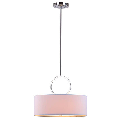 Debonair 3 Light Chrome Ring 18 Inch Dia Drum Adjustable Pendant | Safavieh - LIT4212