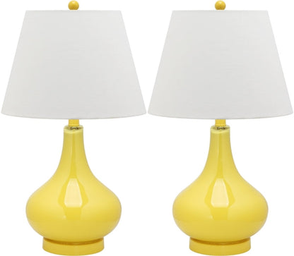 Amy 24 Inch H Gourd Glass Lamp (Set of 2) | Safavieh - LIT4087